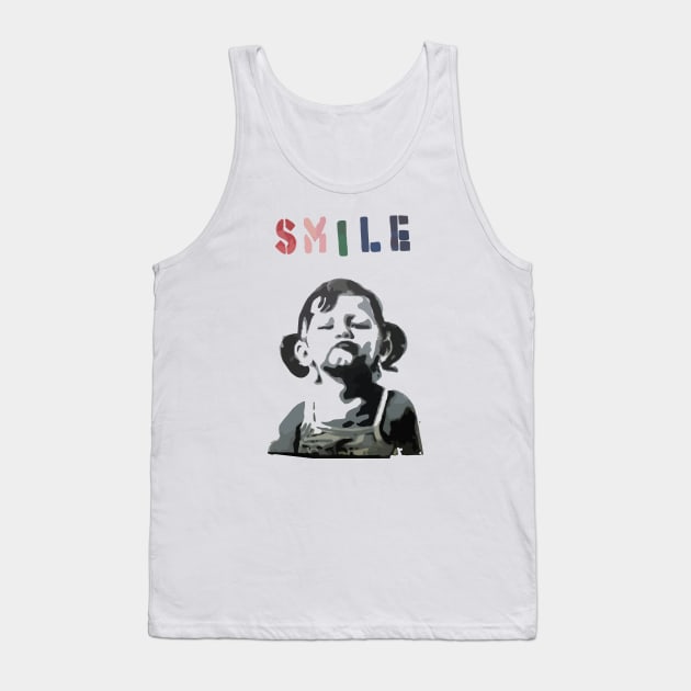 BANKSY SMILE Girl Tank Top by inkstyl